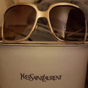 YSL gold oversized wrap sunglasses